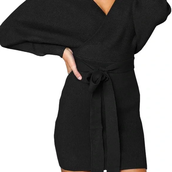 New Black Sweater Dress Size Medium - Picture 3 of 9